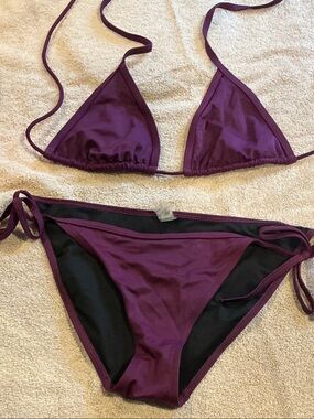 Victoria's Secret Deep Purple Triangle Tie-Side Bikini